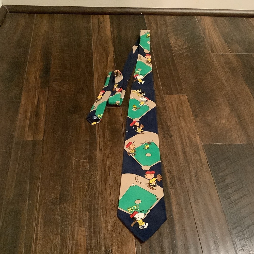 Vintage Peanuts Baseball Neck Tie - Snoopy, Charlie Brown